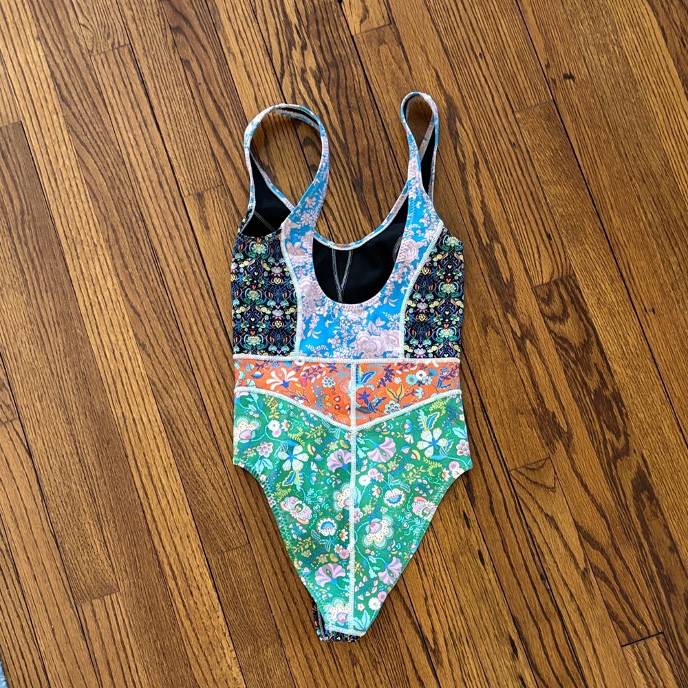 Cynthia Rowley Girls' One-Piece Swimsuit - Blue, Green, Orange, Black, Pink - Picture 2 of 7
